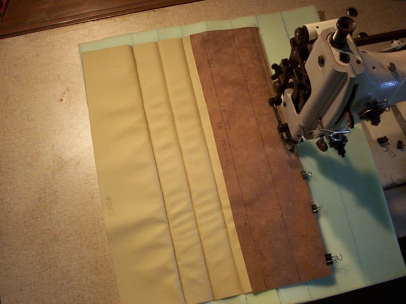 sewing pleats for the seat squabs